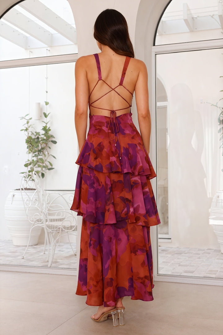 Jurk met Bloemenprint en Diepe V-hals