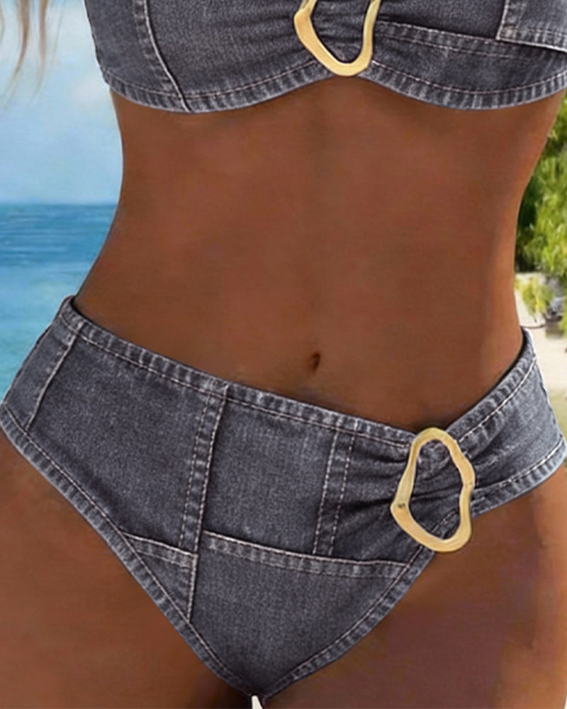 Patricia™ | Metalen Gesp Suspender Bikini Twee-delig