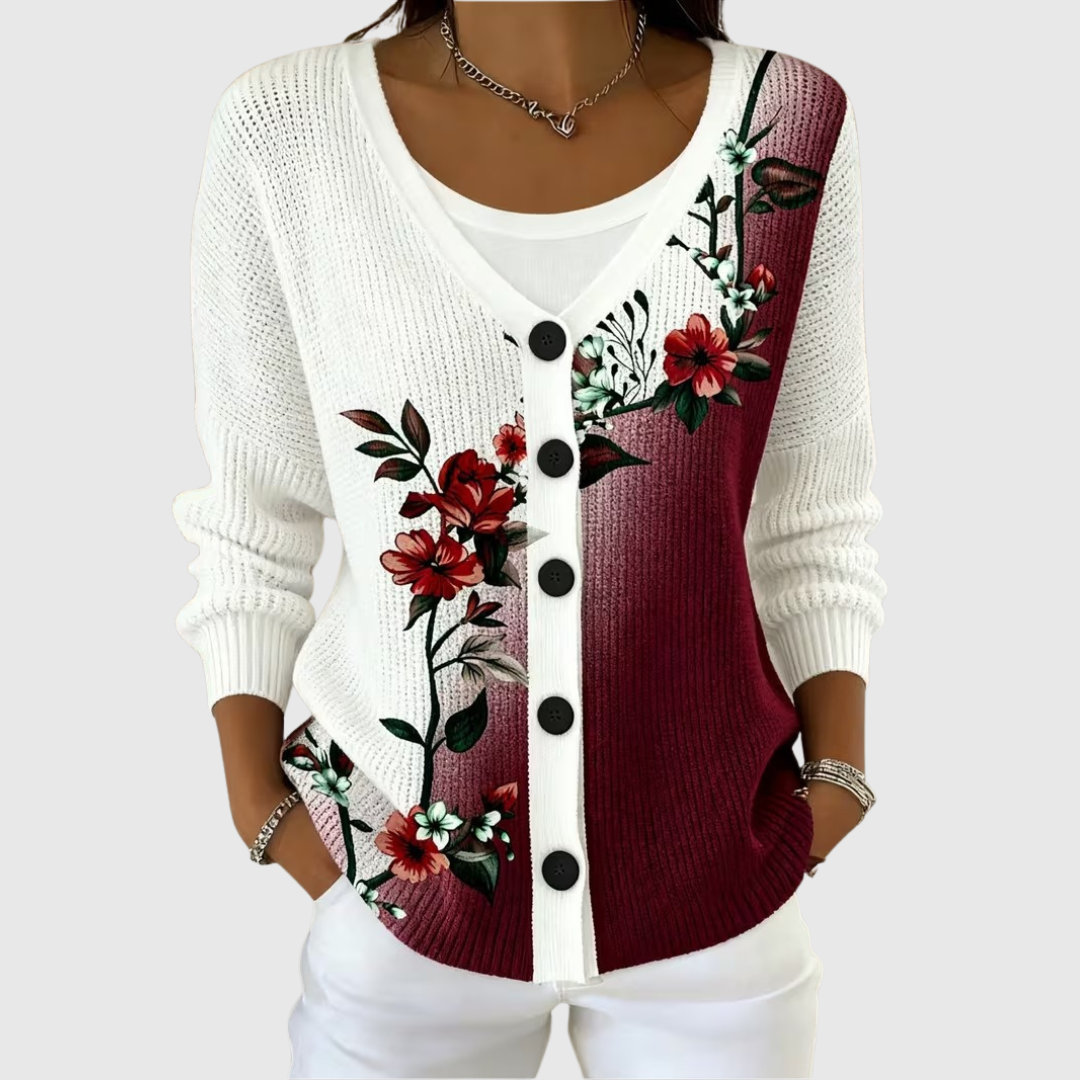 Ayça | Bloemen Hoodies met knopen