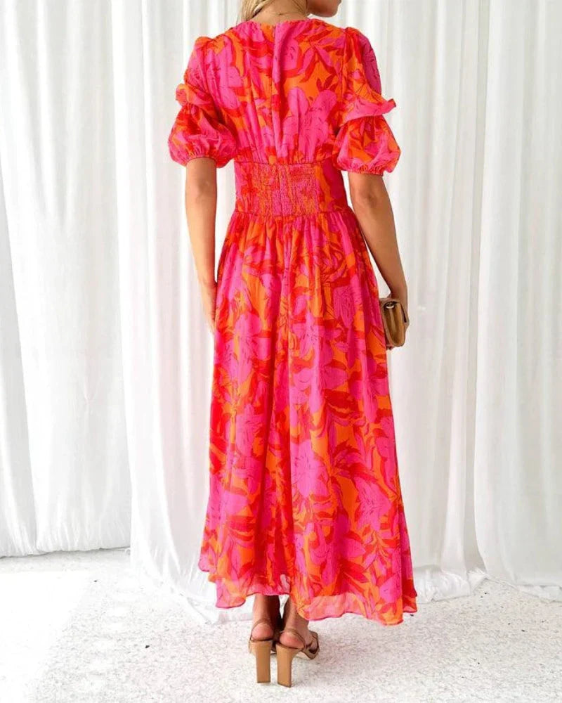 Noralynn™ | Bloemen V-Hals Maxi Jurk