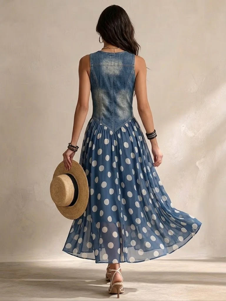 Bianca | Midi Jurk in met Stippen