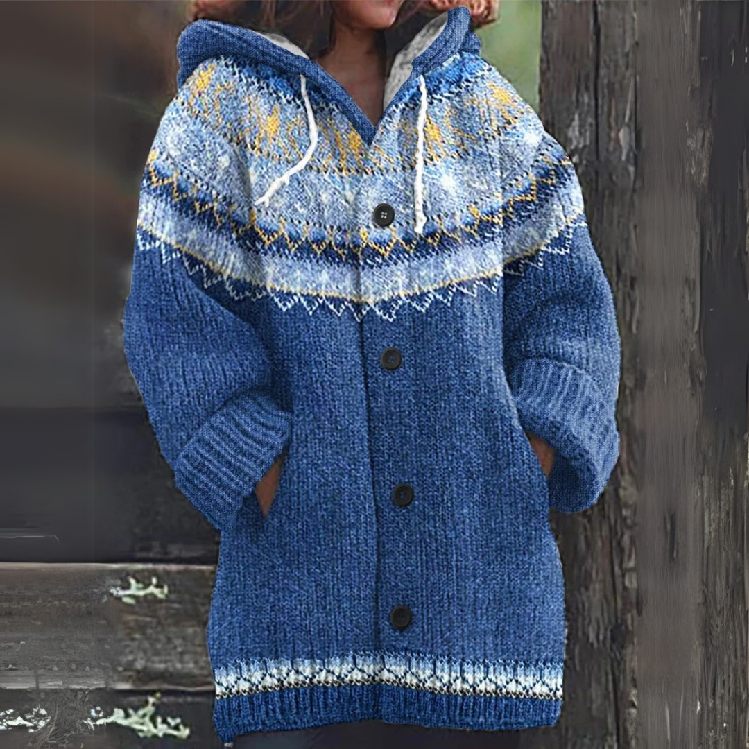 Mellissa | Jacquard cardigan met kap