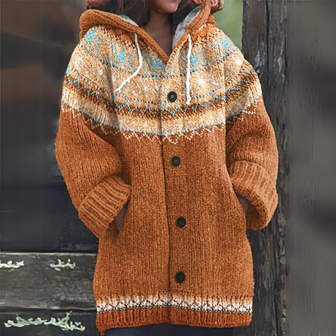 Josepha | Jacquard Cardigan met capuchon