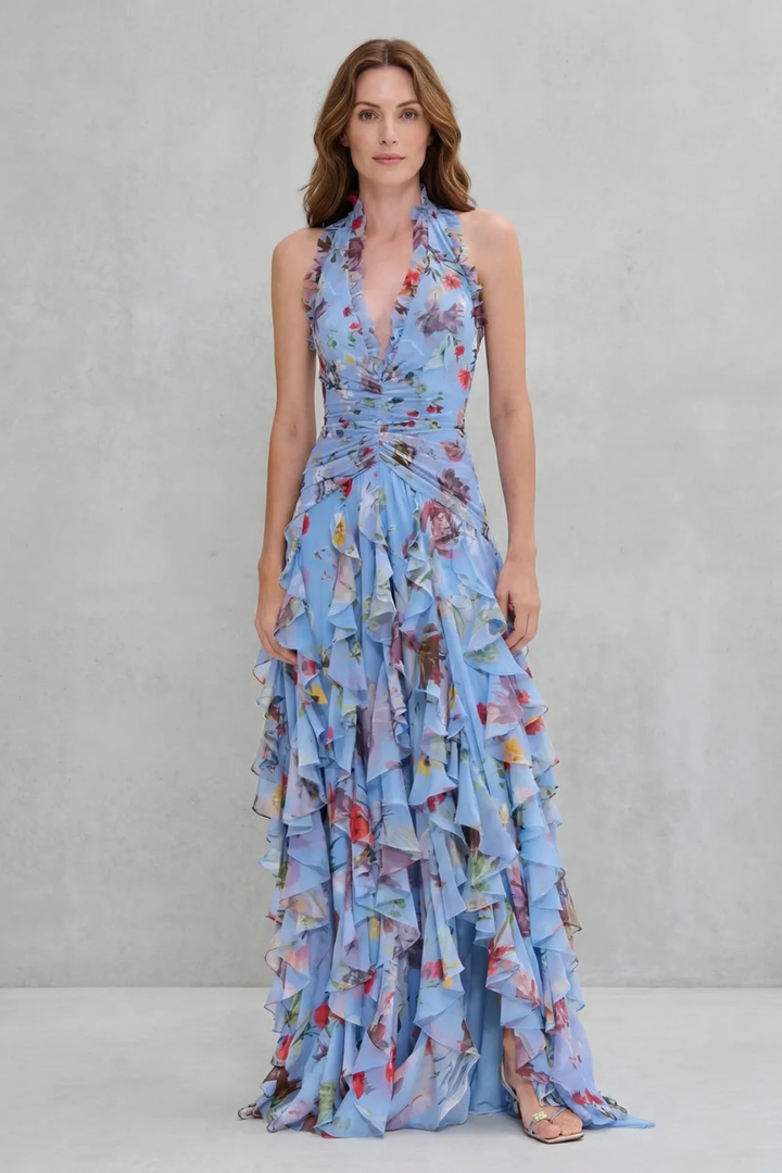 Elegante Lange Halterjurk - Maison Claire en Sylvie