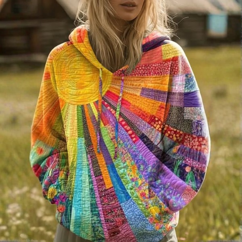 Alana | Kleurrijke gebreide hoodie