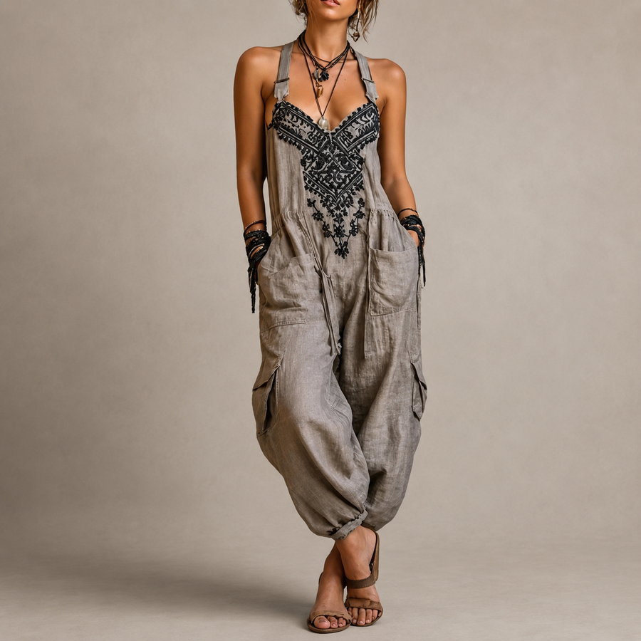 Astrid | Geborduurde Boheemse Jumpsuit