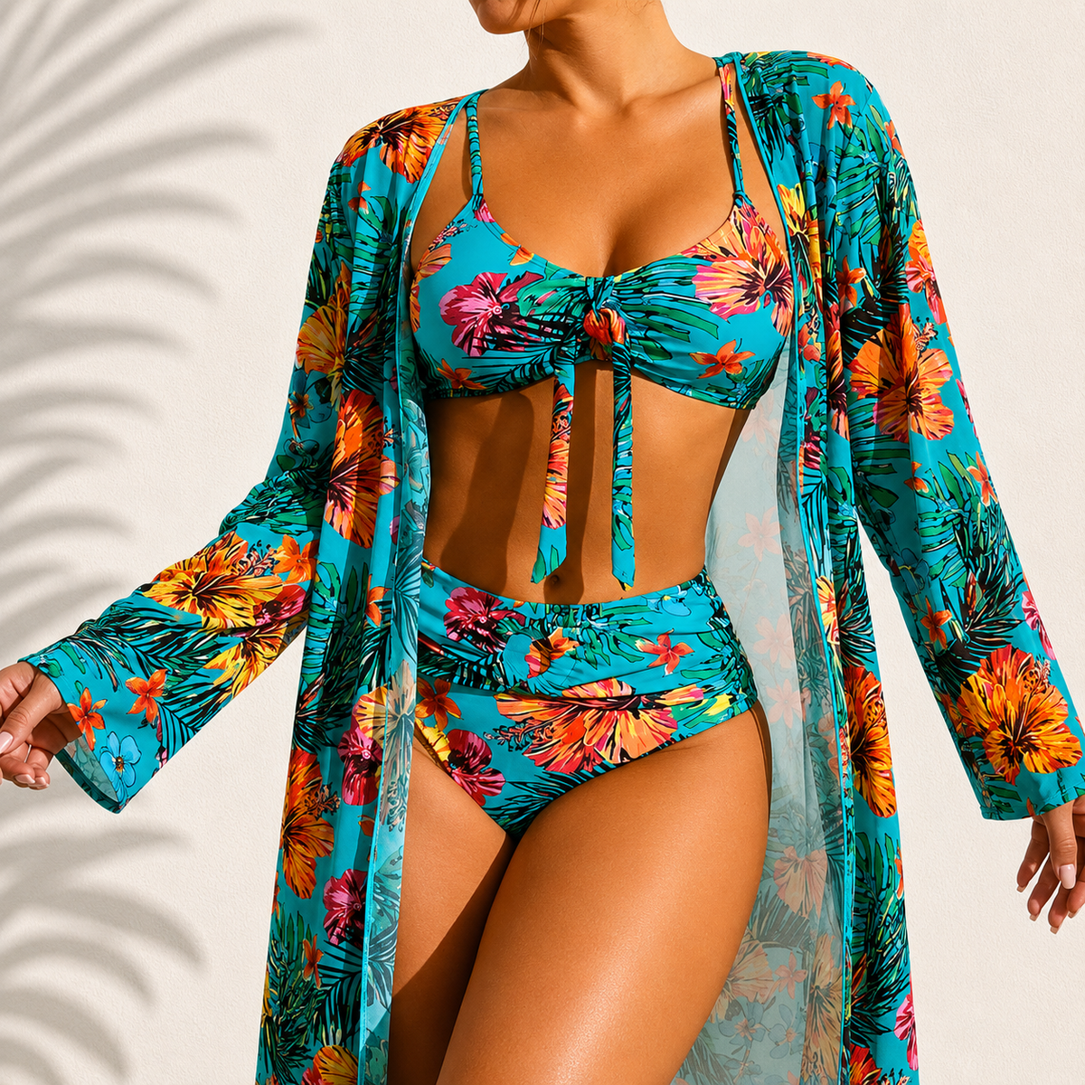 Bente | Elegante Tropische 3-delige Bikini