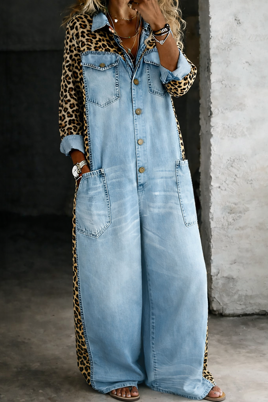 Amanda | Volledige denim jumpsuit