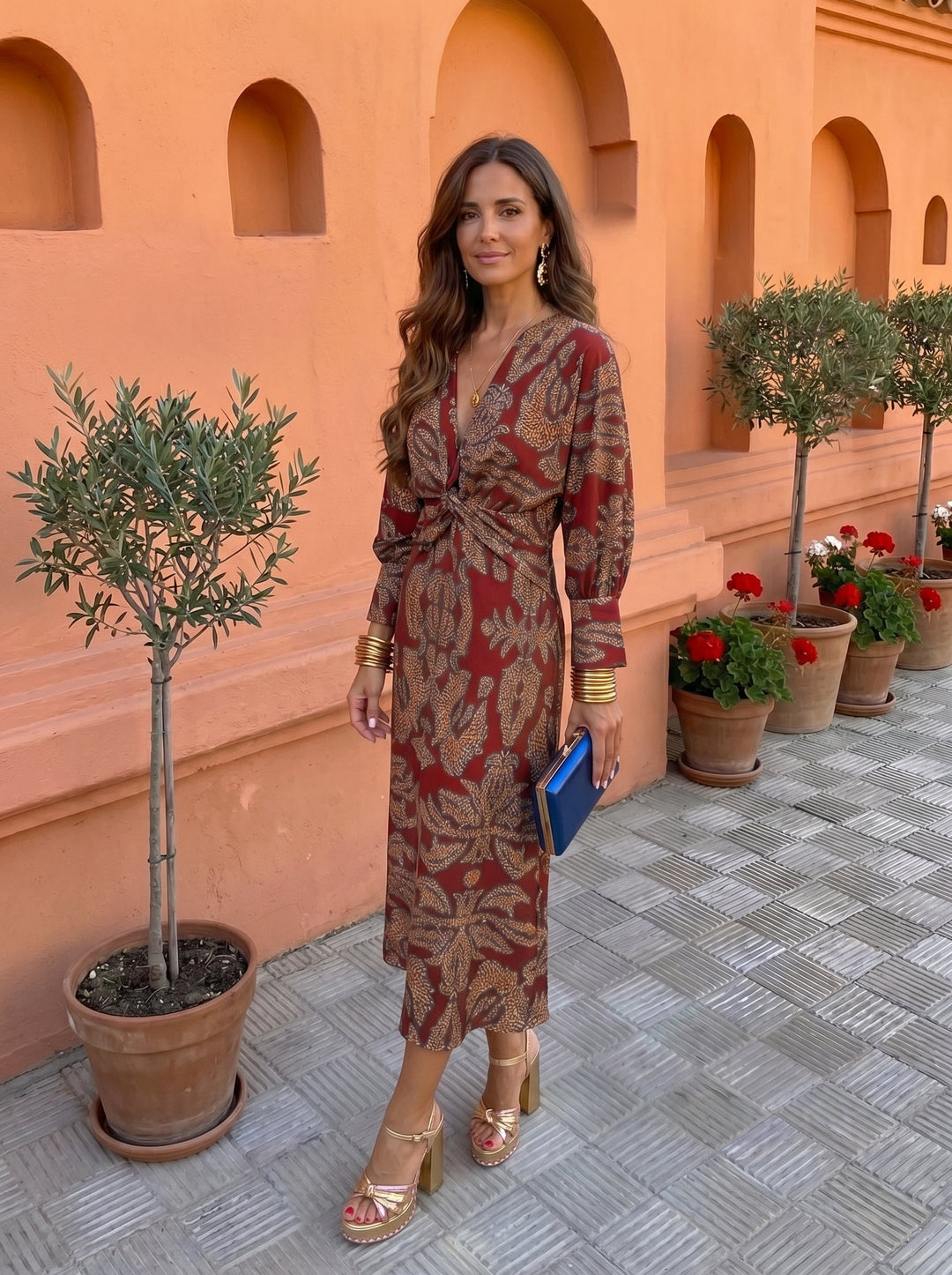 Silvia™ | Midi-jurk met print