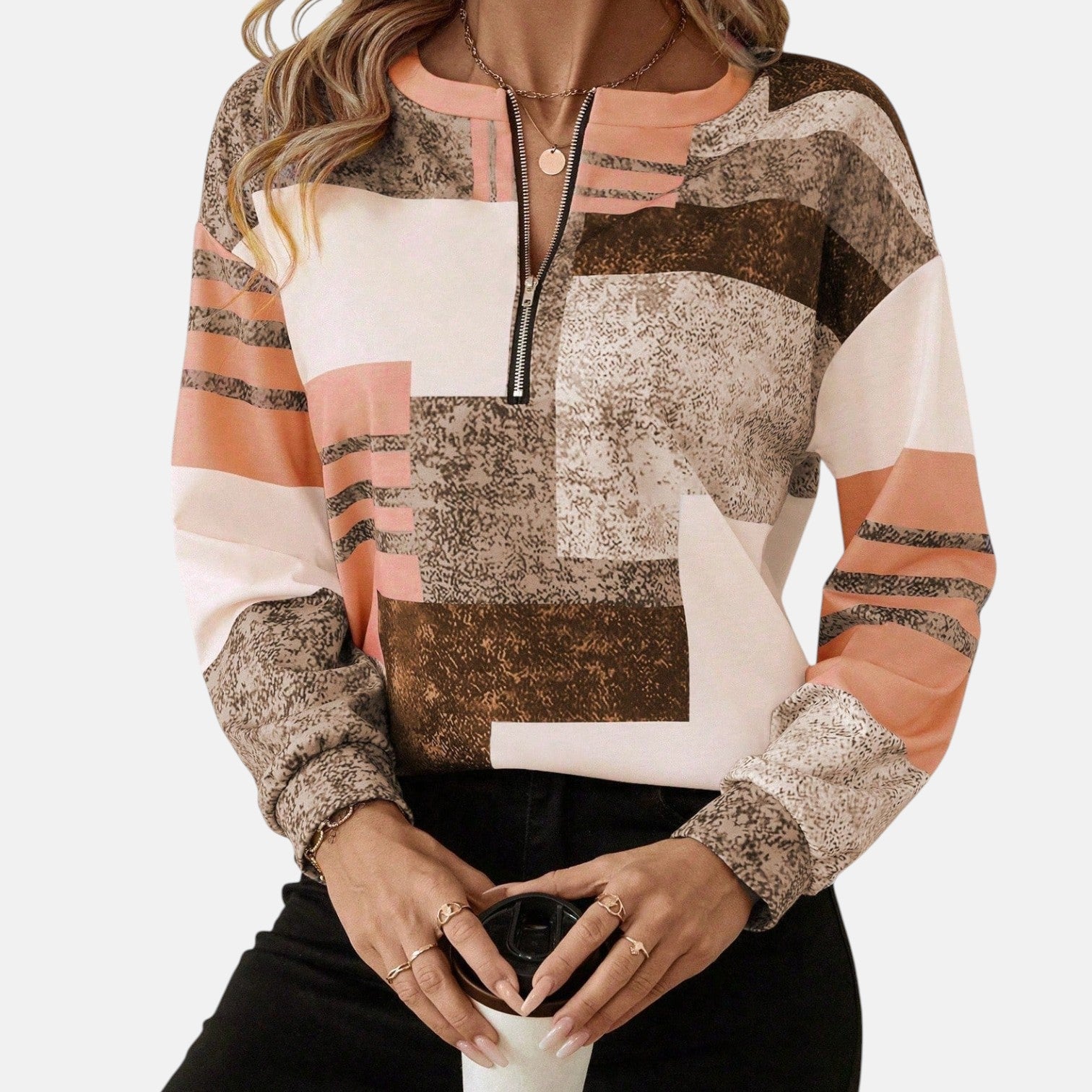 Sarina | Grafische patchwork trui