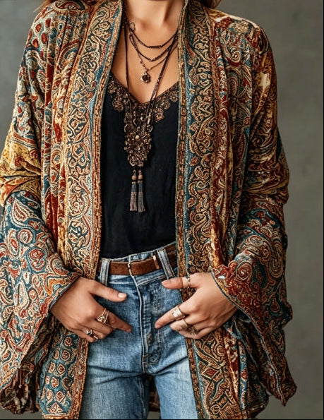 Darcy | Boho Geborduurde Kimono Cardigan