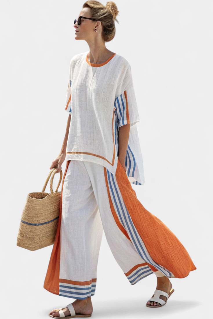 Anzaleira | Elegante Gestreepte Set
