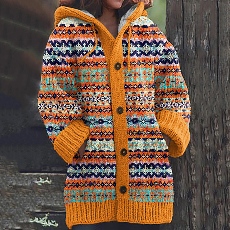 Josepha | Jacquard Cardigan met capuchon