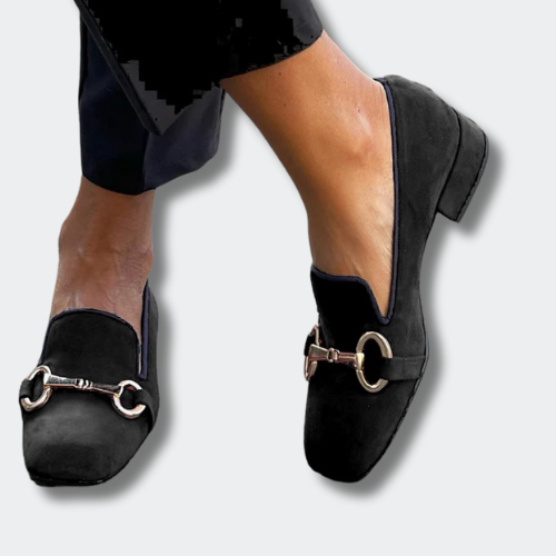 Louna™ | Elegante Mokka's met Gespen