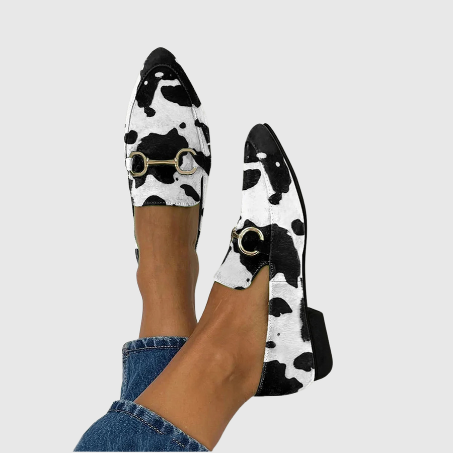 Diana - Geprinte loafers met gespsluiting