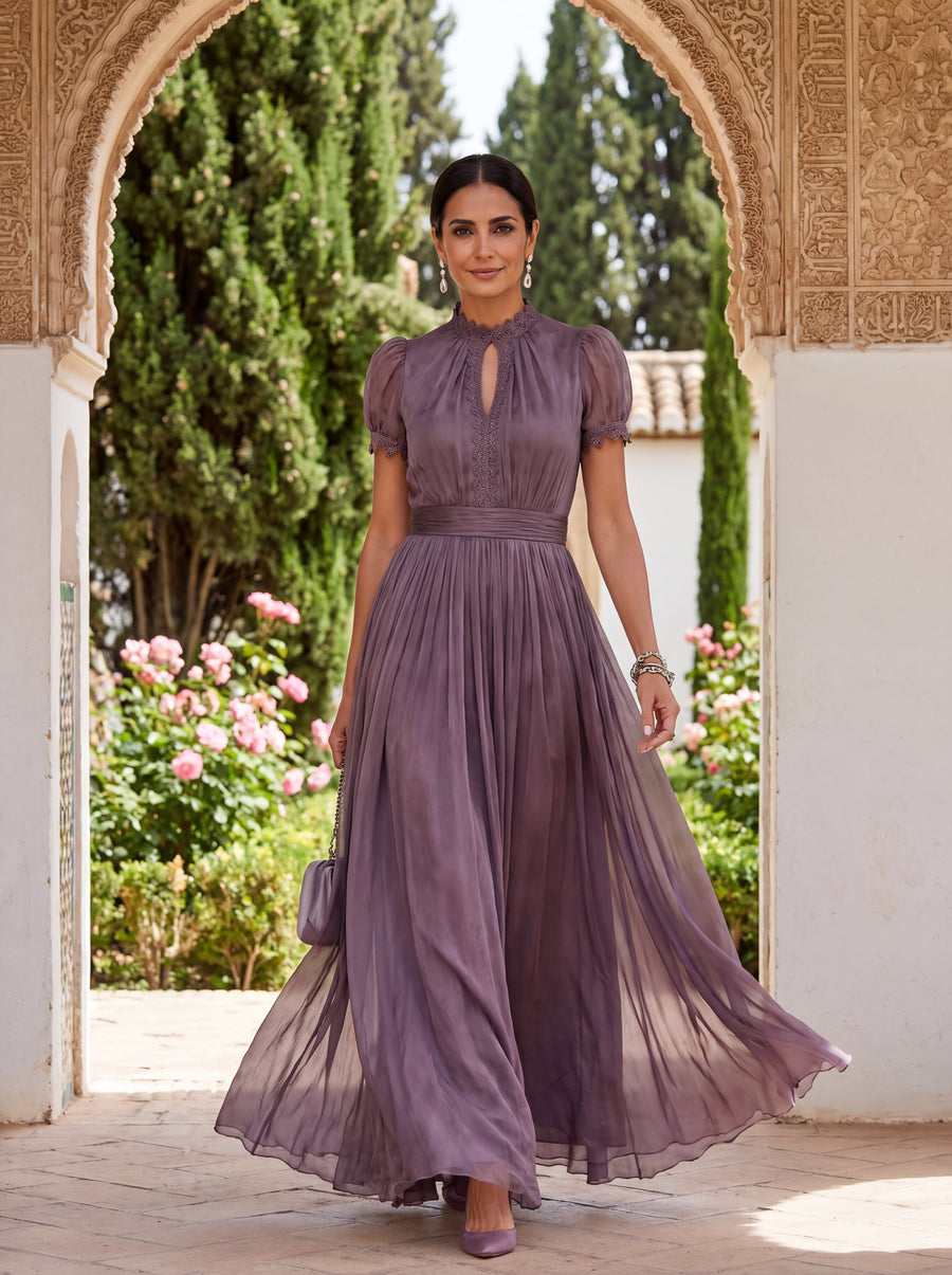 Lange Flavia Jurk van Luxe Stof - Ongeëvenaarde Elegant bij Maison Claire en Sylvie