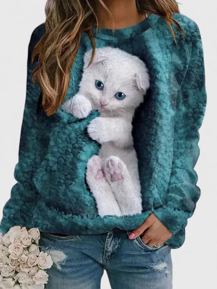 Eliene | Trui met kattenmotief