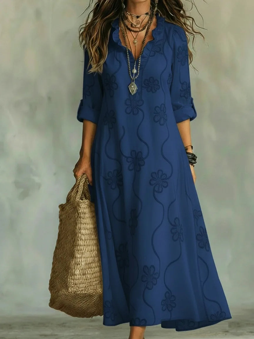 Sienna |  Buikcamouflerende Bloemen Zomerjurk