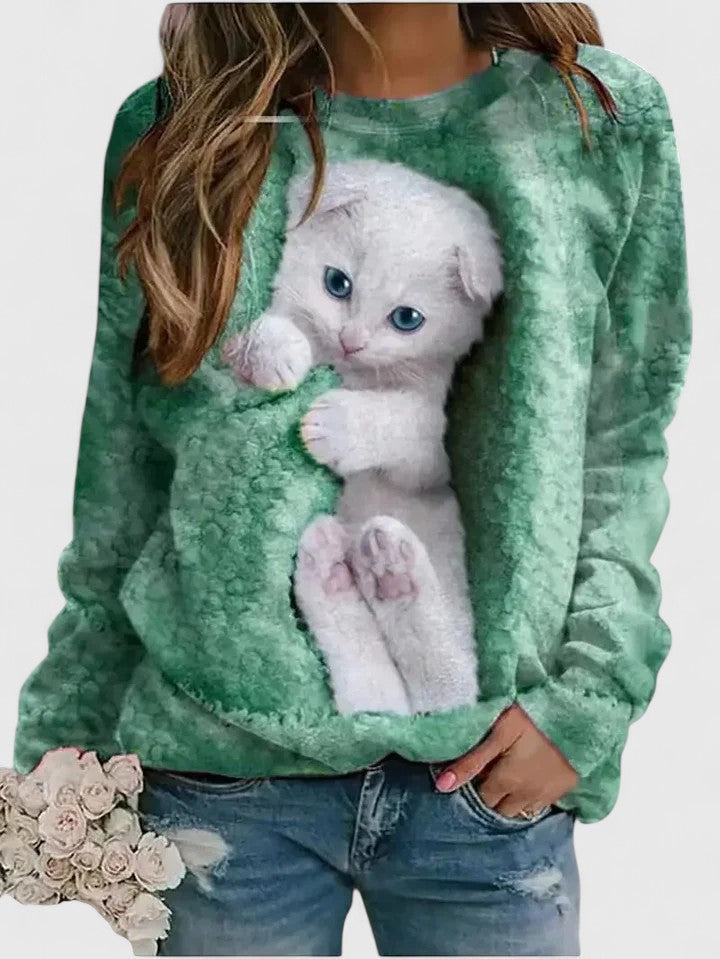 Eliene | Trui met kattenmotief