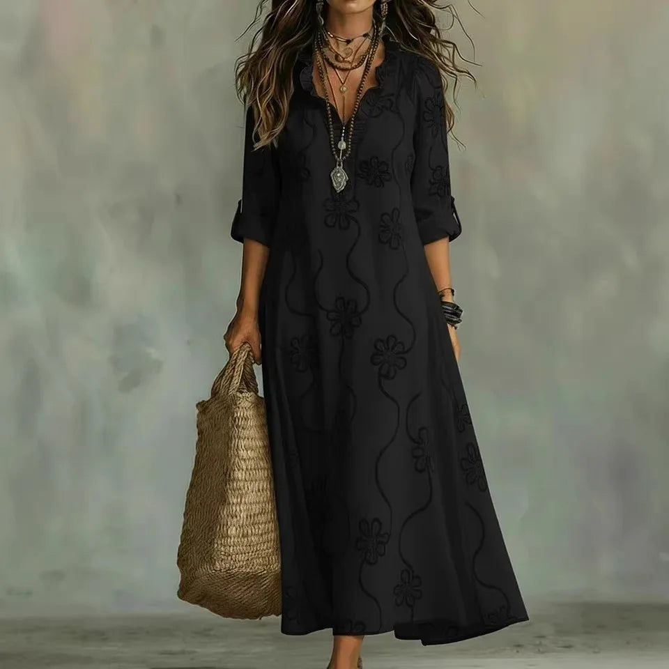 Sienna |  Buikcamouflerende Bloemen Zomerjurk