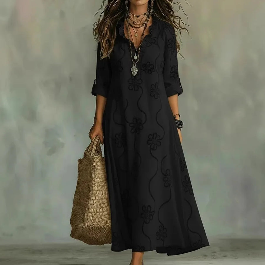 Sienna |  Buikcamouflerende Bloemen Zomerjurk
