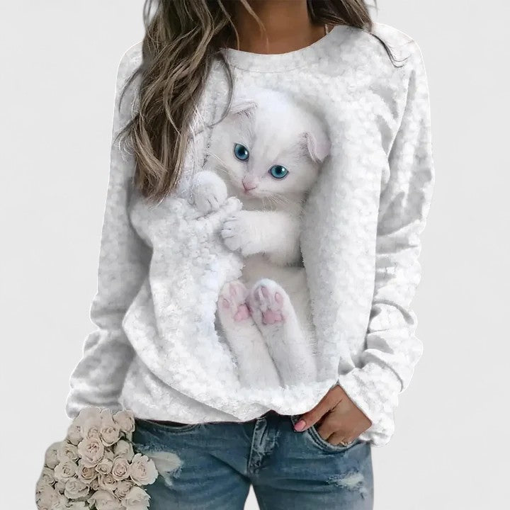 Eliene | Trui met kattenmotief