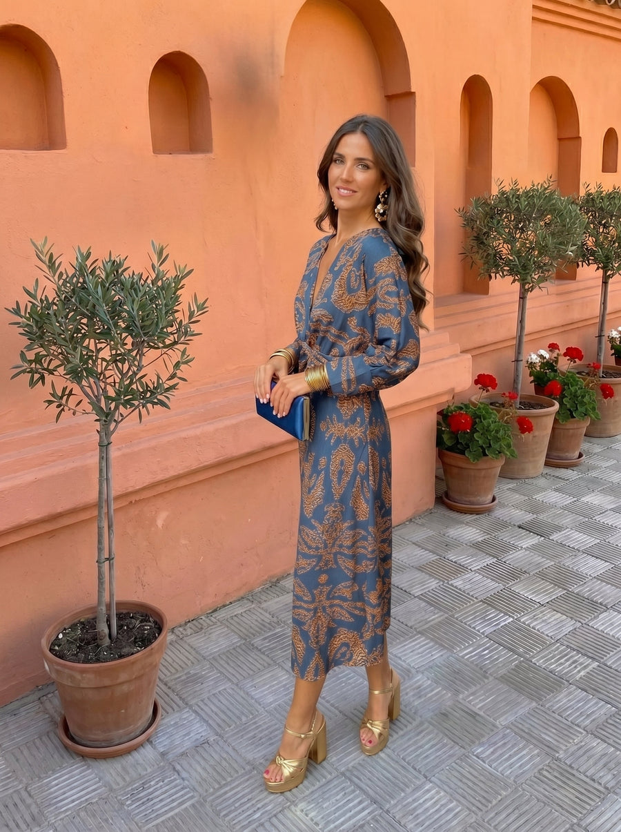 Silvia™ | Midi-jurk met print