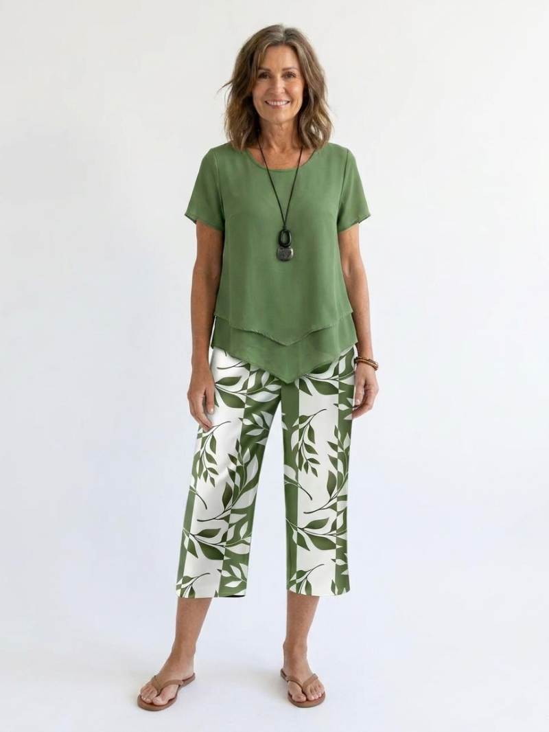 Arvessa™ | Casual Bladprint Twee-delig Set
