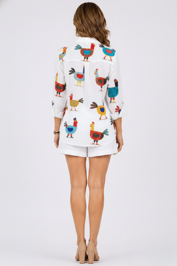 Nyrella™ | Speelse Haan Blouse