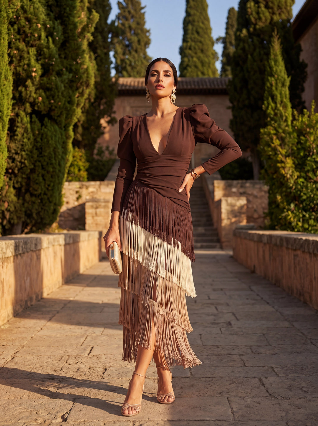 Elegante Franje Jurk - Maison Claire en Sylvie
