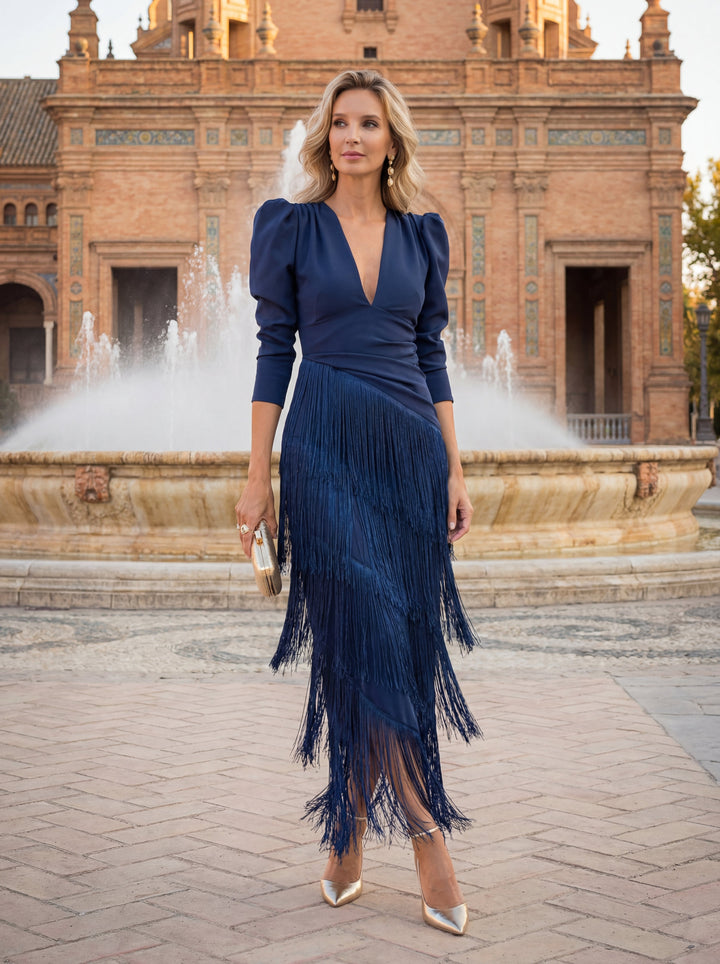 Elegante Franje Jurk - Maison Claire en Sylvie