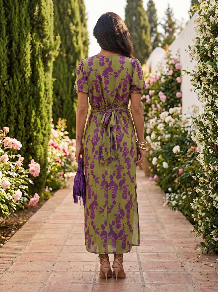 Elegante Zijde Lange Jurk - Collectie Maison Claire en Sylvie