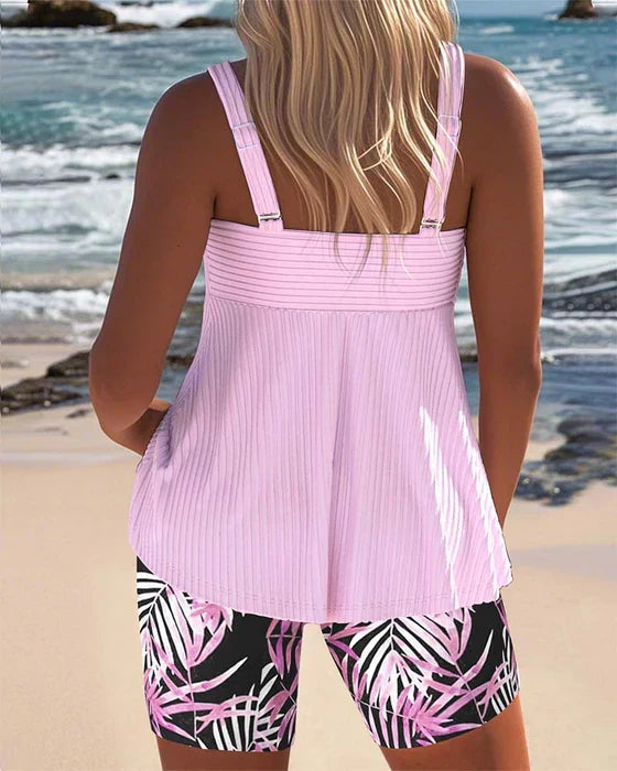 Daphne™ | Heldere Geribbelde Tankini Shorts