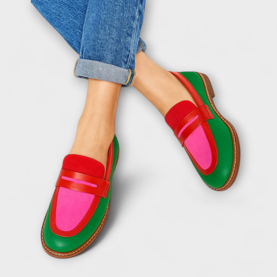 Nyla™ | Modieuze Mocassins met Contrast