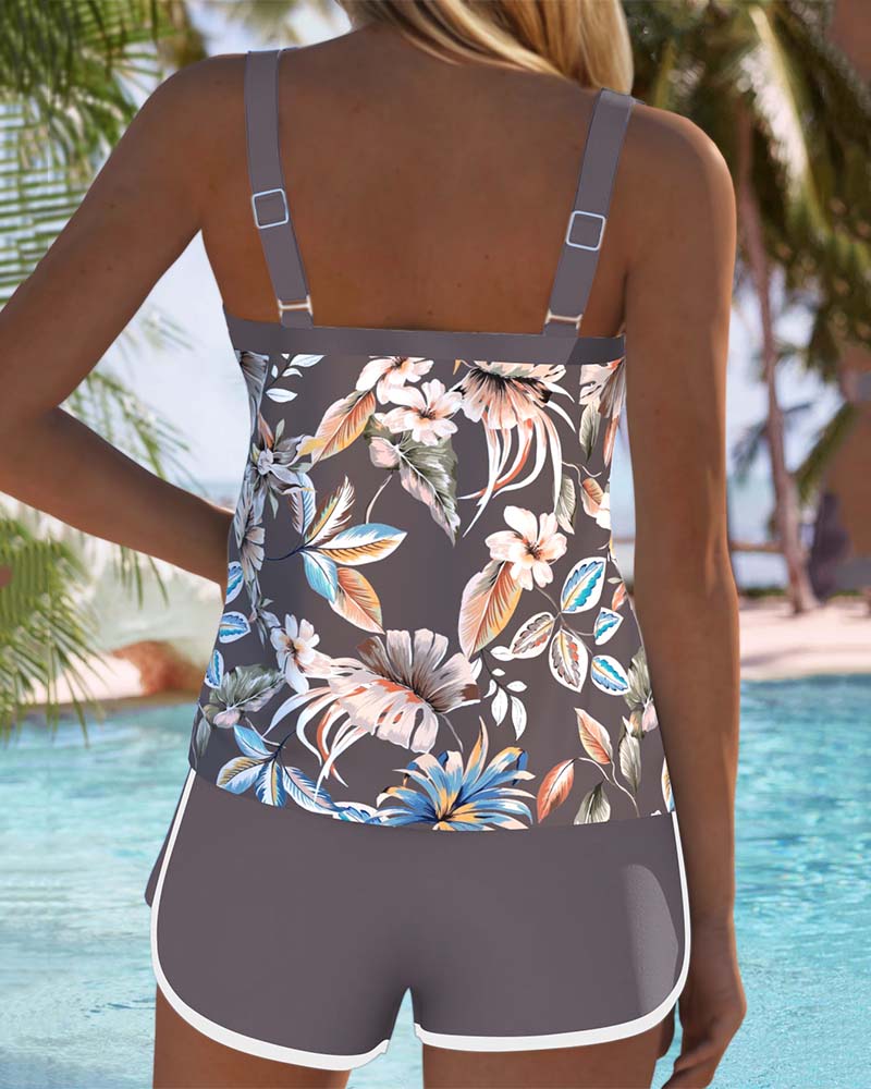 Imke™ | U-Hals Mouwloze Gedrukte Tankini