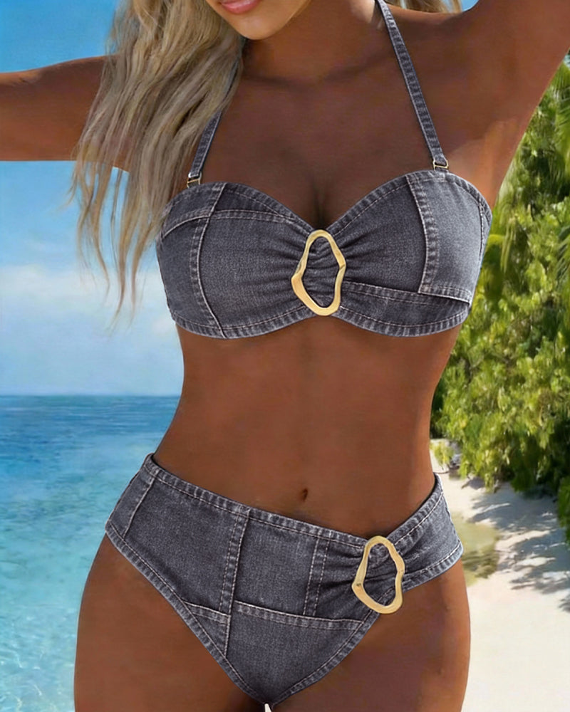 Patricia™ | Metalen Gesp Suspender Bikini Twee-delig