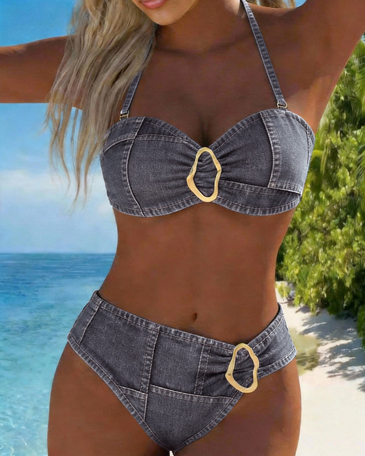 Patricia™ | Metalen Gesp Suspender Bikini Twee-delig