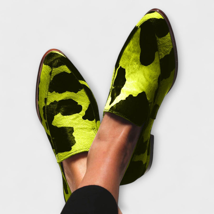 Paloma™ | Mokkasin met koeienprint