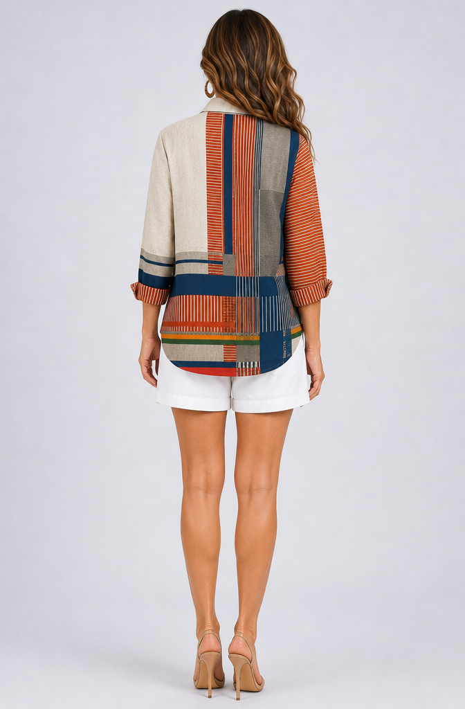 Quendra™ | Artistieke Patroon Blouse