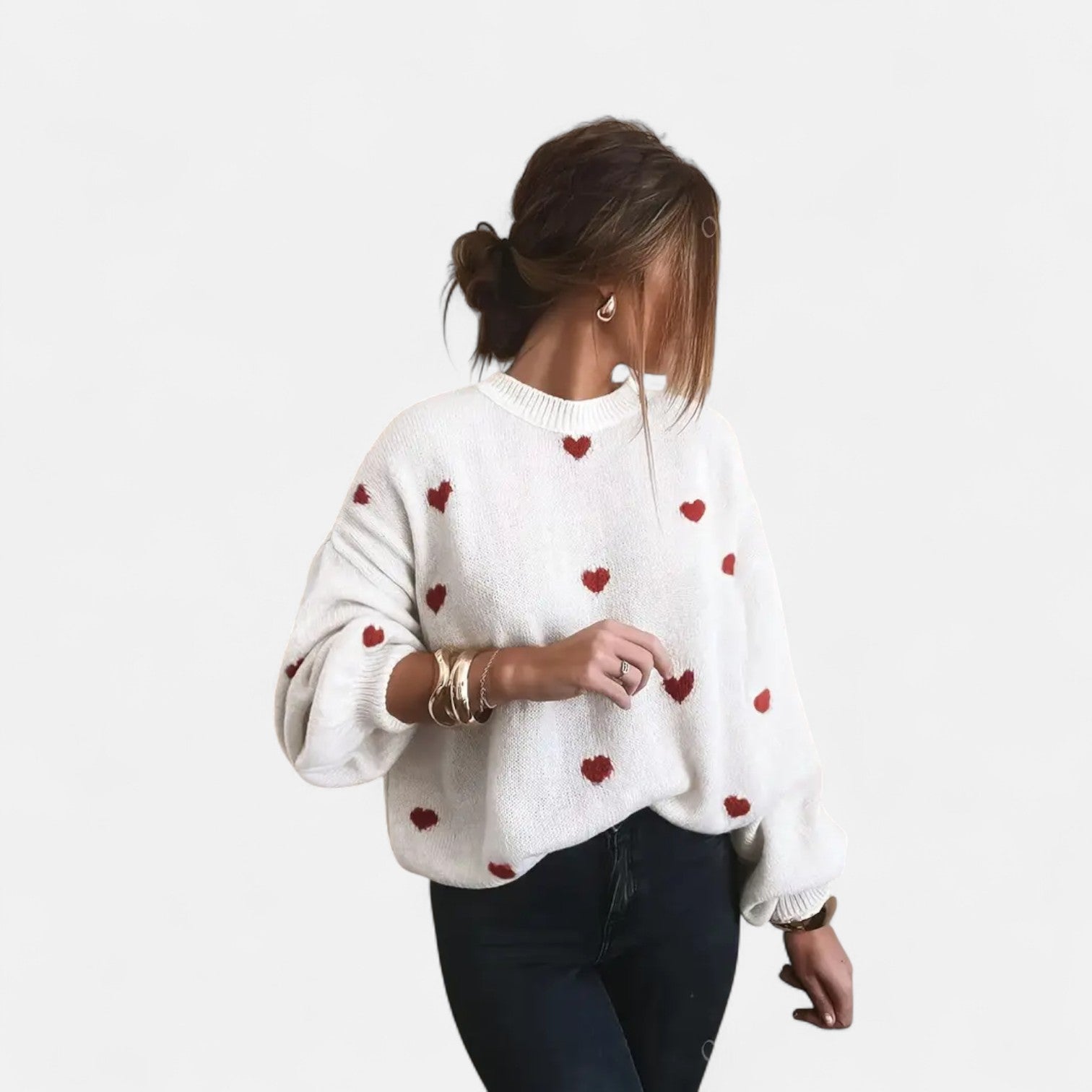 Jessa | Trui met hartjespatroon