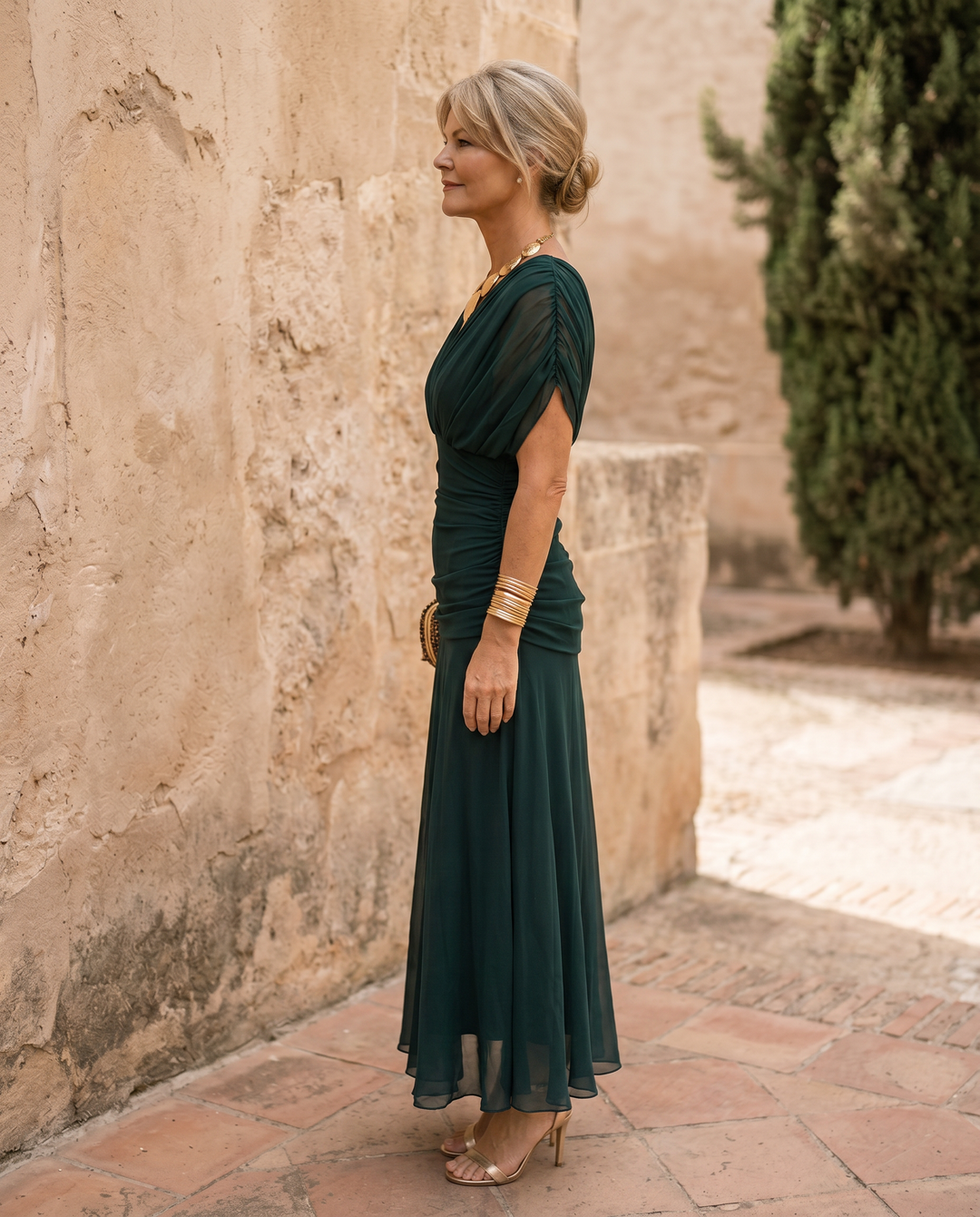 Elegante maxi jurk voor feest met hartvormige halslijn