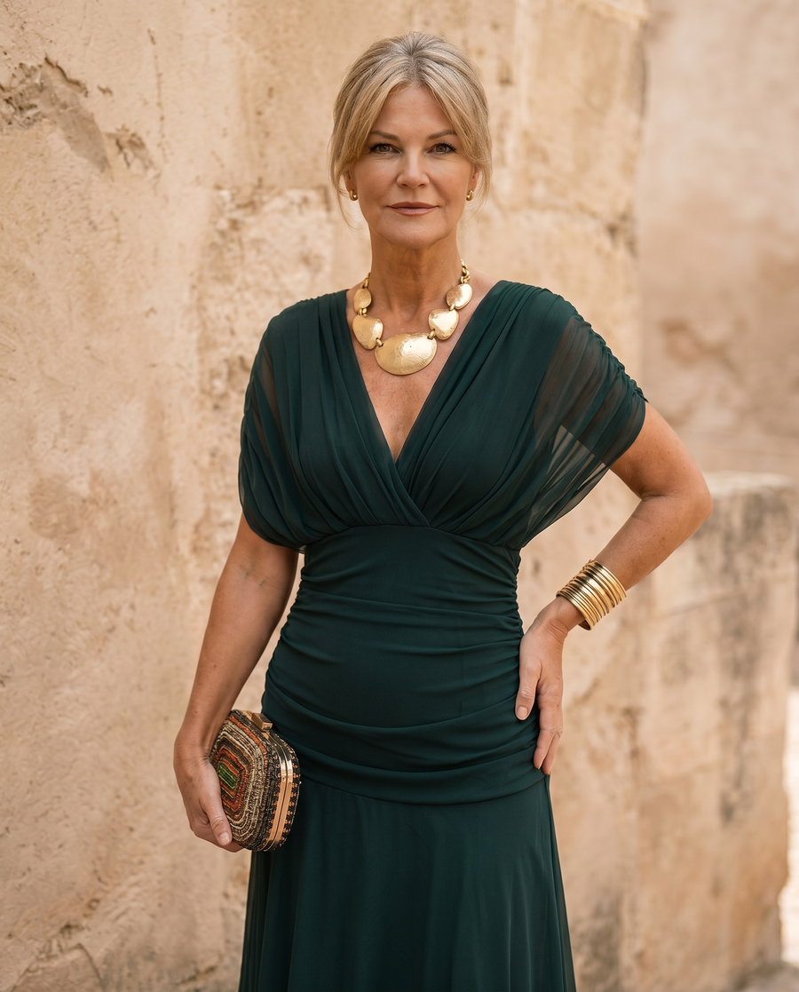 Elegante maxi jurk voor feest met hartvormige halslijn