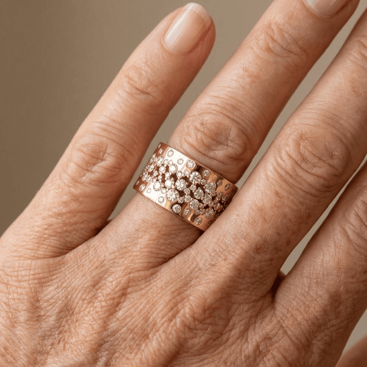 Vintage Sprankelende Zirkonia Gouden Plated Ring