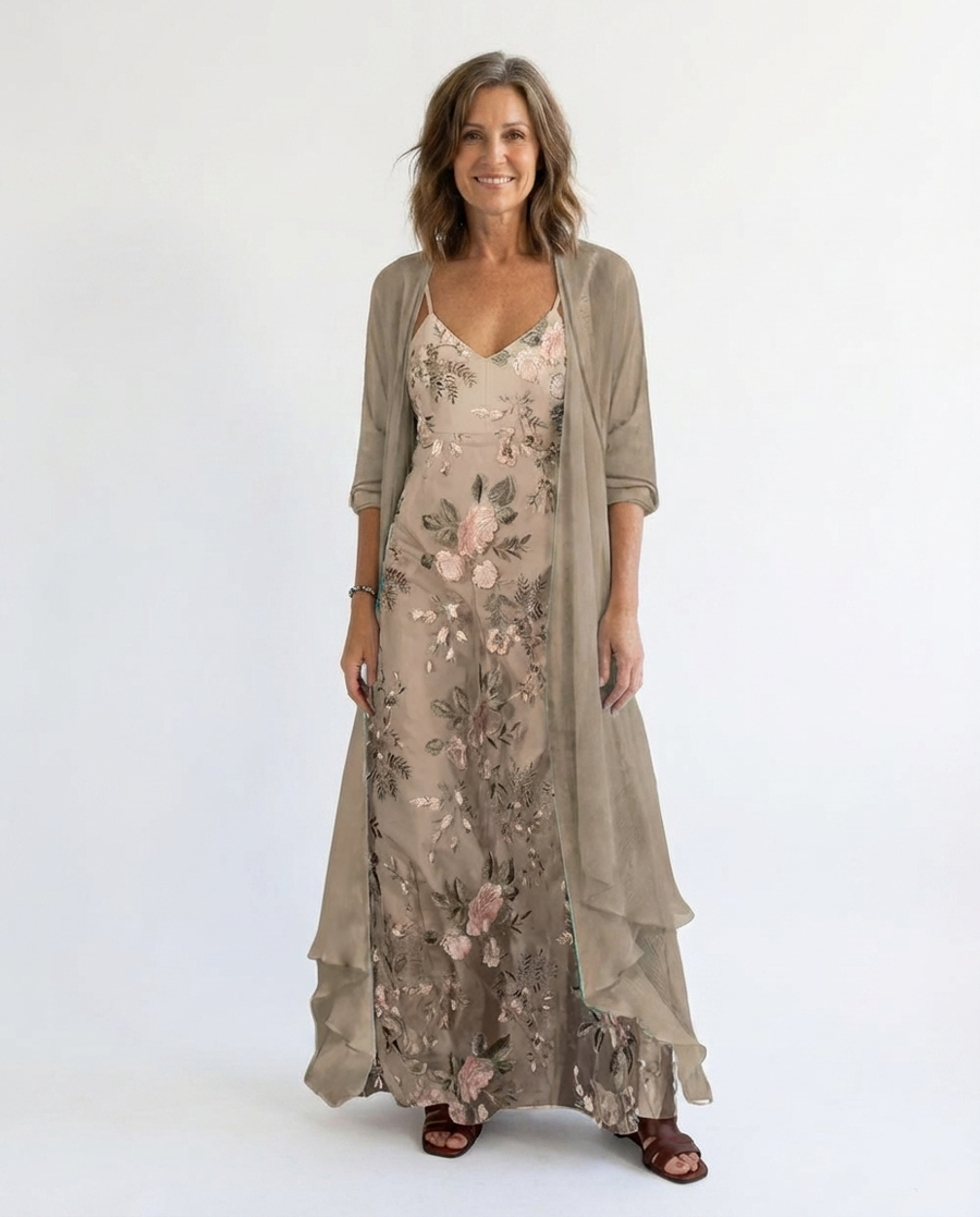Bryleigh | Elegante Maxi Jurk Twee-Delige Set