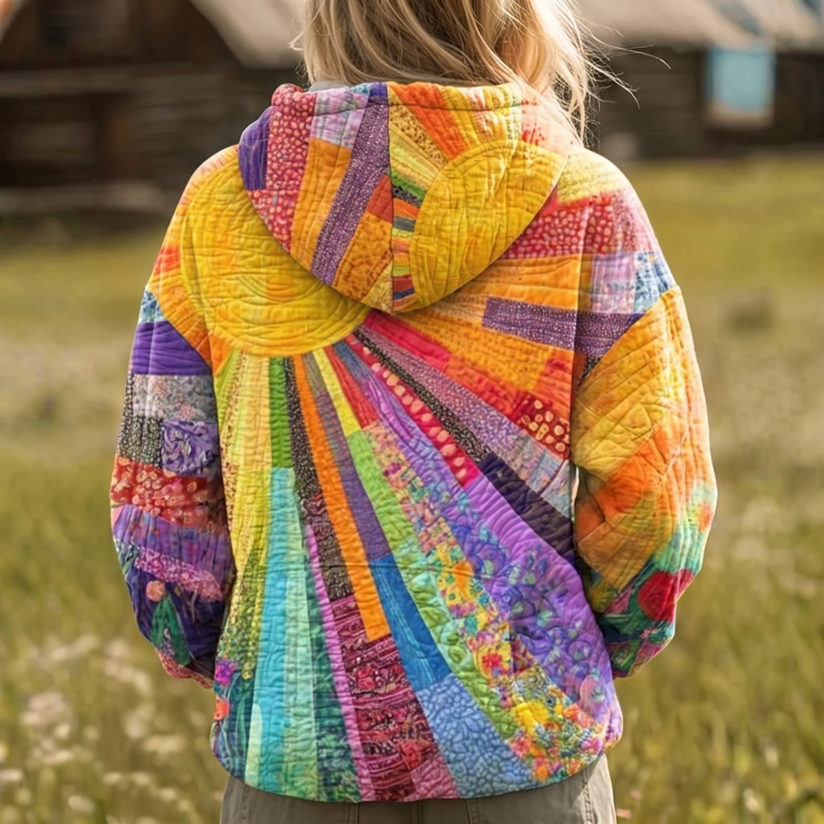 Alana | Kleurrijke gebreide hoodie