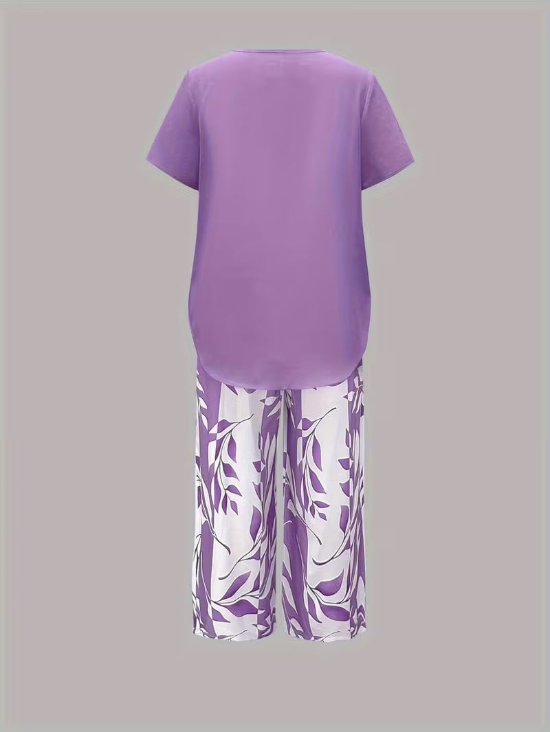 Arvessa™ | Casual Bladprint Twee-delig Set