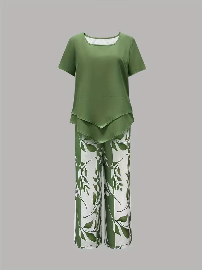 Arvessa™ | Casual Bladprint Twee-delig Set
