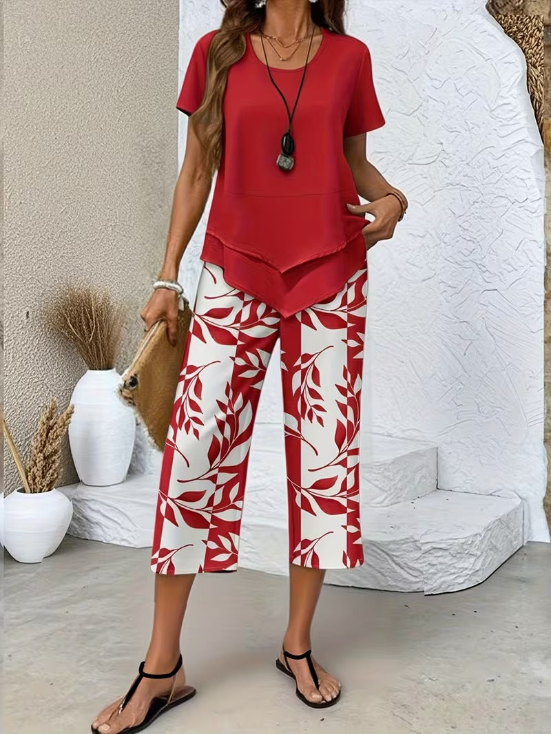Arvessa™ | Casual Bladprint Twee-delig Set