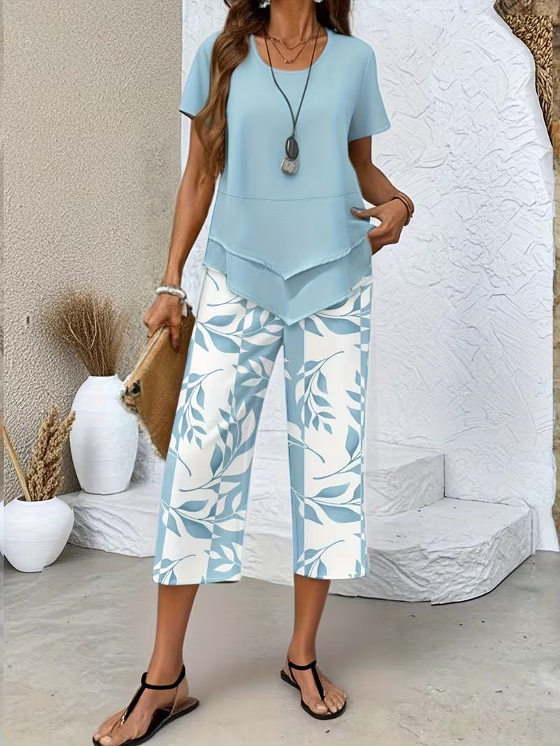 Arvessa™ | Casual Bladprint Twee-delig Set