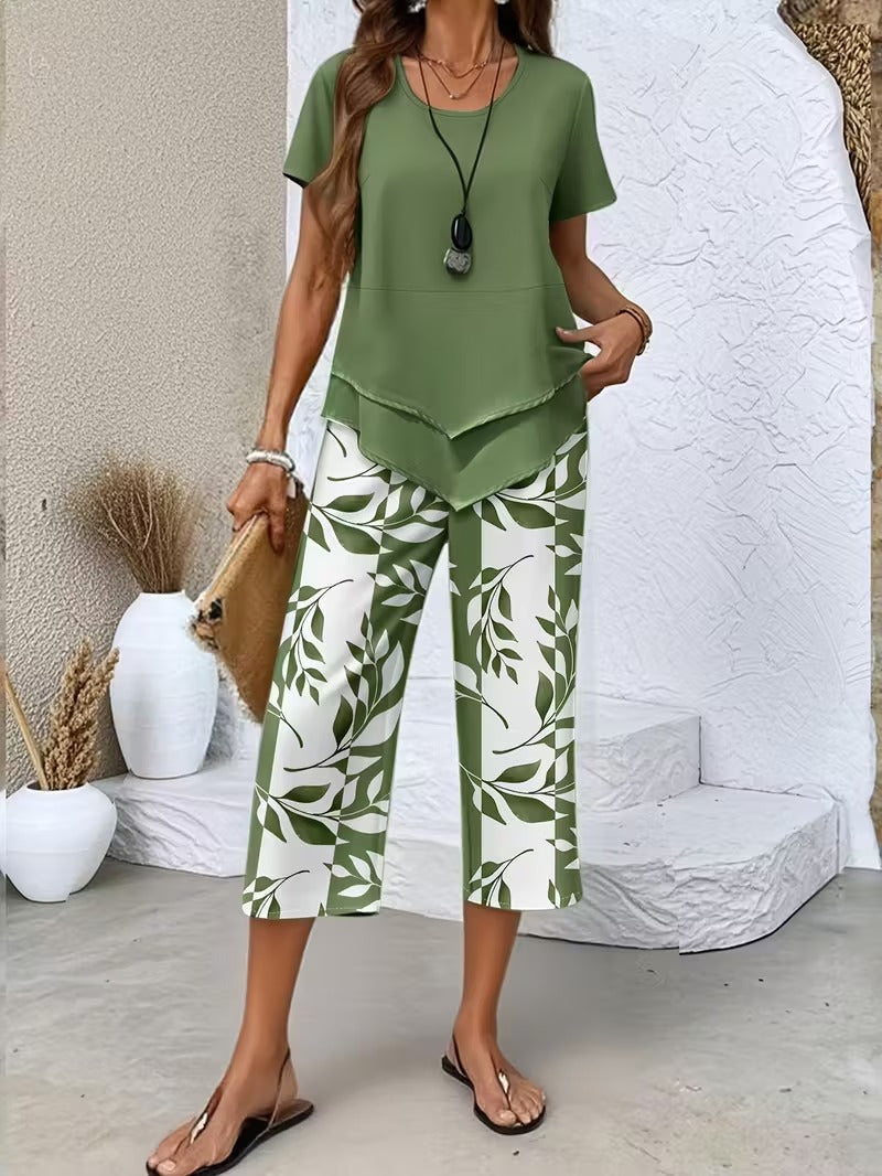 Arvessa™ | Casual Bladprint Twee-delig Set